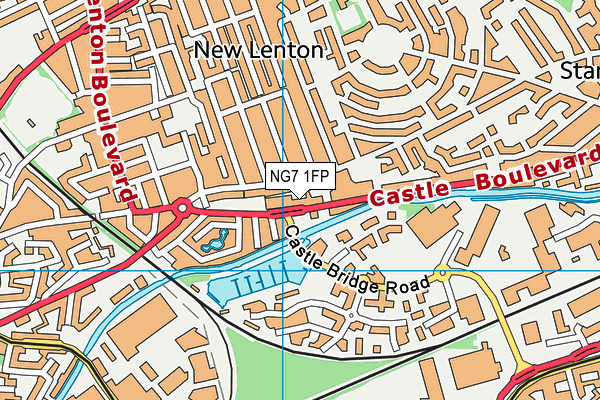 NG7 1FP map - OS VectorMap District (Ordnance Survey)