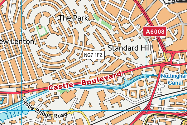 NG7 1FZ map - OS VectorMap District (Ordnance Survey)