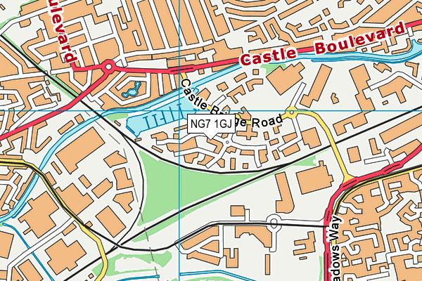 NG7 1GJ map - OS VectorMap District (Ordnance Survey)