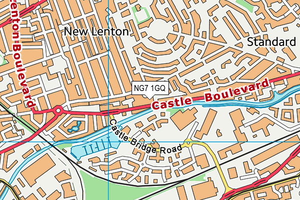 NG7 1GQ map - OS VectorMap District (Ordnance Survey)