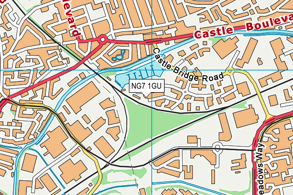 NG7 1GU map - OS VectorMap District (Ordnance Survey)