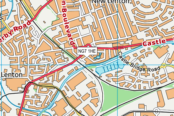 NG7 1HE map - OS VectorMap District (Ordnance Survey)