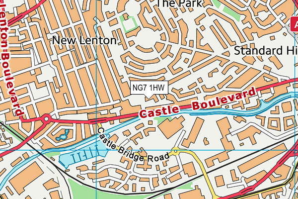 NG7 1HW map - OS VectorMap District (Ordnance Survey)