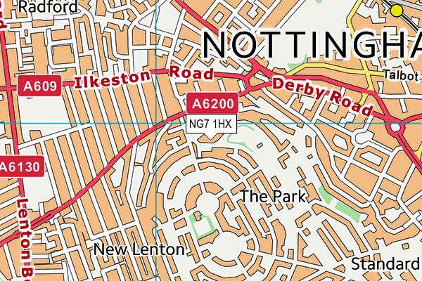 NG7 1HX map - OS VectorMap District (Ordnance Survey)