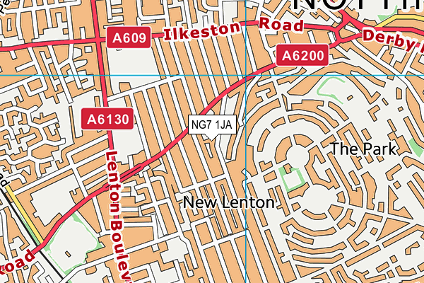 NG7 1JA map - OS VectorMap District (Ordnance Survey)