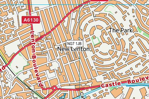 NG7 1JB map - OS VectorMap District (Ordnance Survey)