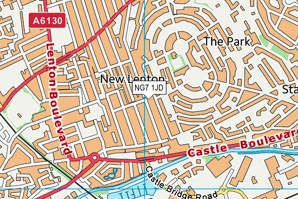 NG7 1JD map - OS VectorMap District (Ordnance Survey)