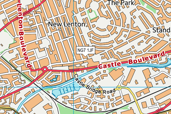 NG7 1JF map - OS VectorMap District (Ordnance Survey)
