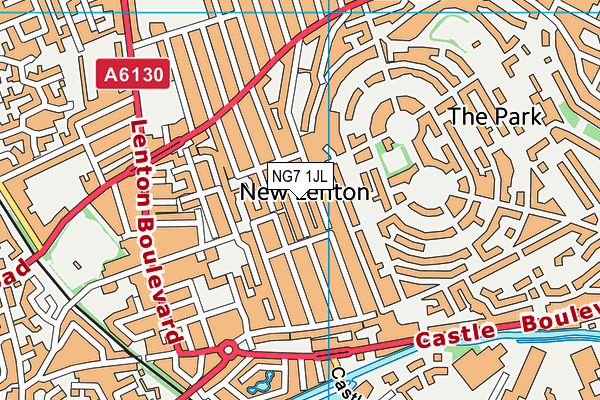 NG7 1JL map - OS VectorMap District (Ordnance Survey)