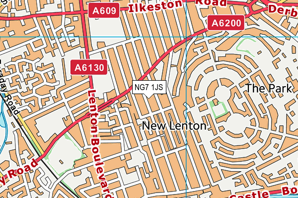 NG7 1JS map - OS VectorMap District (Ordnance Survey)