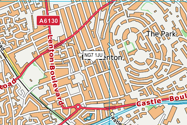 NG7 1JU map - OS VectorMap District (Ordnance Survey)