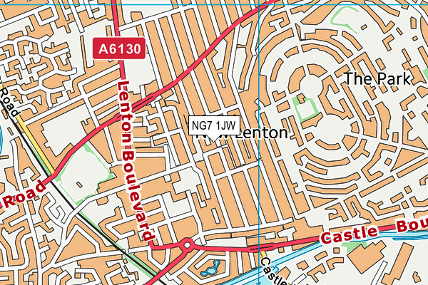 NG7 1JW map - OS VectorMap District (Ordnance Survey)