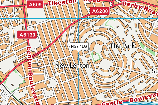 NG7 1LG map - OS VectorMap District (Ordnance Survey)