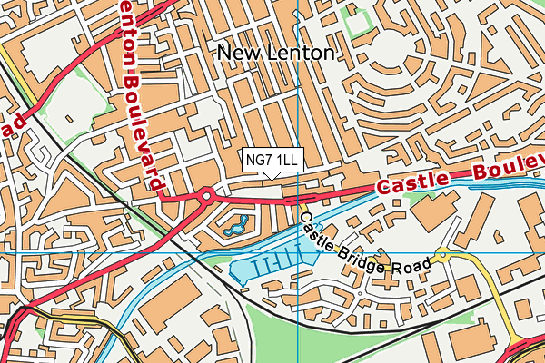 NG7 1LL map - OS VectorMap District (Ordnance Survey)