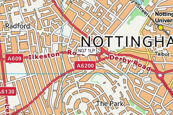 NG7 1LP map - OS VectorMap District (Ordnance Survey)