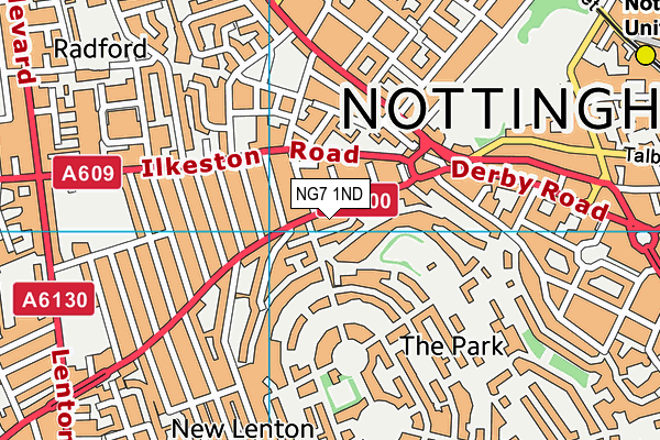 NG7 1ND map - OS VectorMap District (Ordnance Survey)