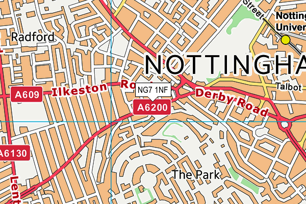 NG7 1NF map - OS VectorMap District (Ordnance Survey)