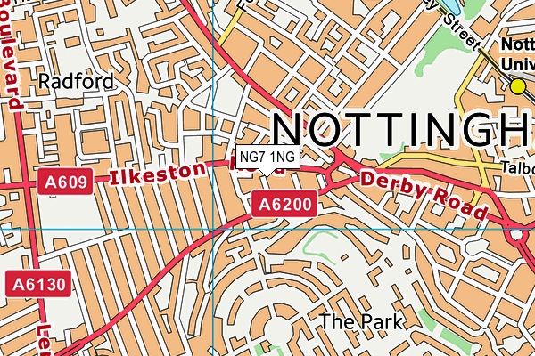 NG7 1NG map - OS VectorMap District (Ordnance Survey)