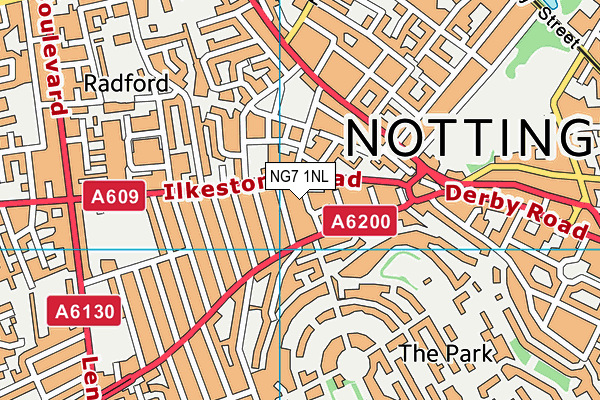 NG7 1NL map - OS VectorMap District (Ordnance Survey)