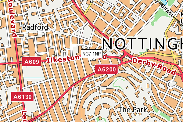 NG7 1NP map - OS VectorMap District (Ordnance Survey)