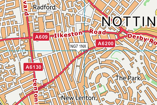 NG7 1NX map - OS VectorMap District (Ordnance Survey)