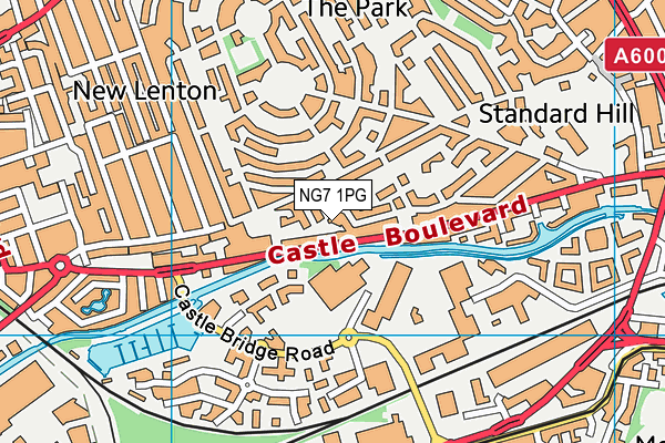 NG7 1PG map - OS VectorMap District (Ordnance Survey)