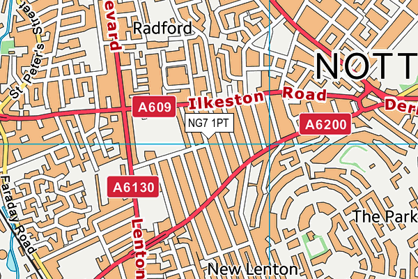 NG7 1PT map - OS VectorMap District (Ordnance Survey)