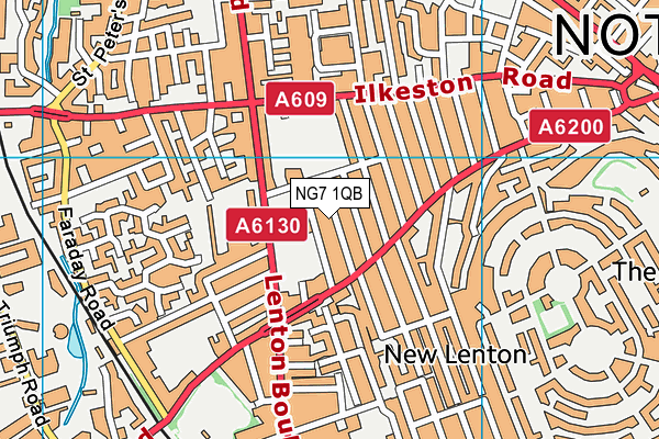 NG7 1QB map - OS VectorMap District (Ordnance Survey)