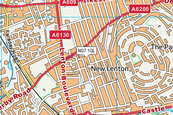 NG7 1QL map - OS VectorMap District (Ordnance Survey)