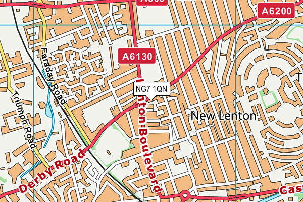 NG7 1QN map - OS VectorMap District (Ordnance Survey)