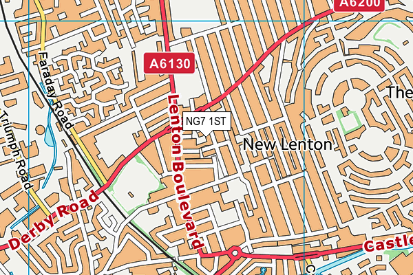 NG7 1ST map - OS VectorMap District (Ordnance Survey)