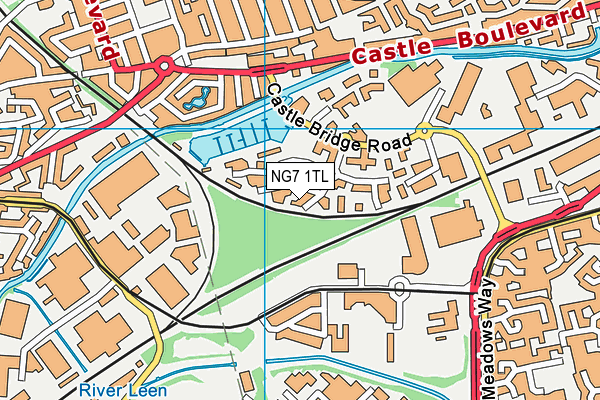 NG7 1TL map - OS VectorMap District (Ordnance Survey)