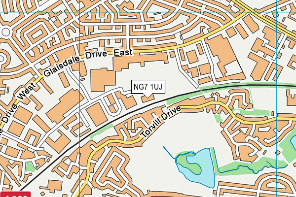 NG7 1UJ map - OS VectorMap District (Ordnance Survey)