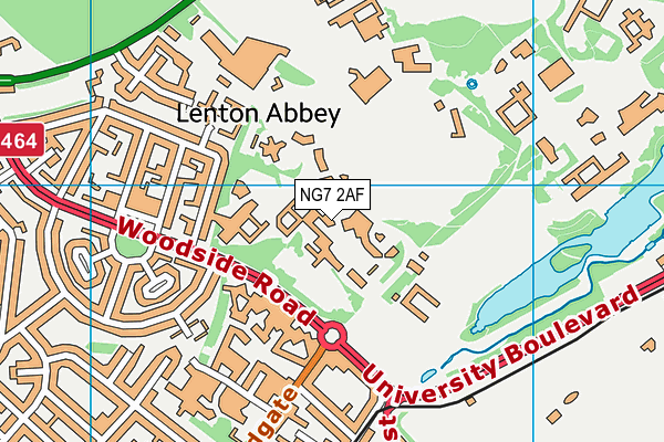 NG7 2AF map - OS VectorMap District (Ordnance Survey)