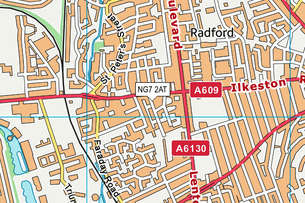 NG7 2AT map - OS VectorMap District (Ordnance Survey)