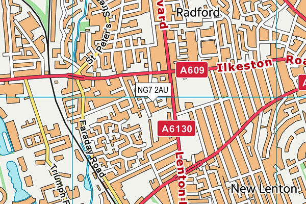 NG7 2AU map - OS VectorMap District (Ordnance Survey)