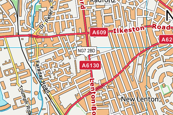 NG7 2BD map - OS VectorMap District (Ordnance Survey)