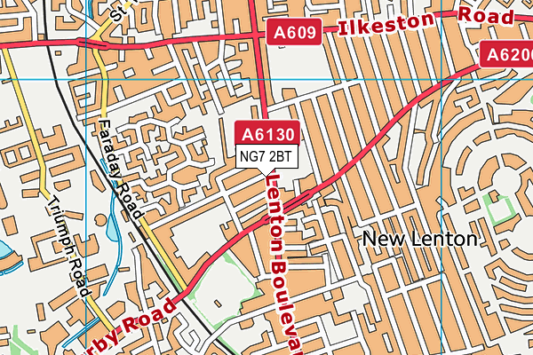 NG7 2BT map - OS VectorMap District (Ordnance Survey)