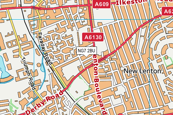 NG7 2BU map - OS VectorMap District (Ordnance Survey)