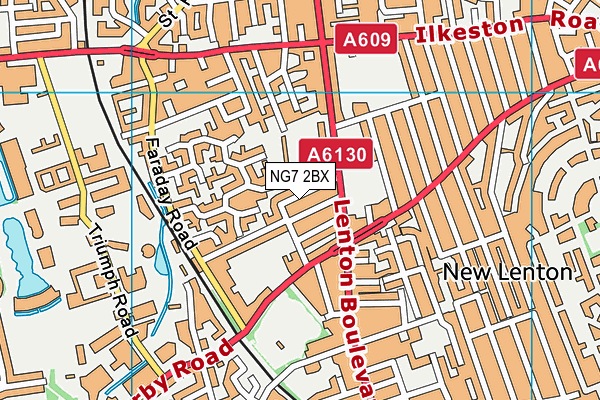 NG7 2BX map - OS VectorMap District (Ordnance Survey)