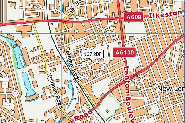 NG7 2DF map - OS VectorMap District (Ordnance Survey)