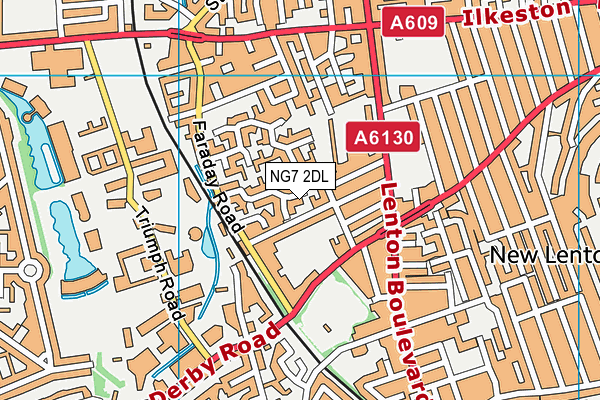 NG7 2DL map - OS VectorMap District (Ordnance Survey)