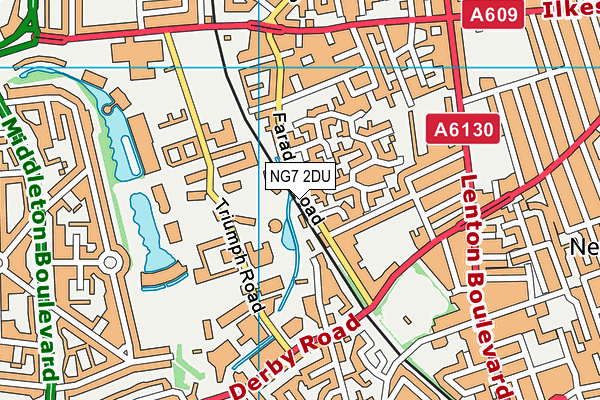 NG7 2DU map - OS VectorMap District (Ordnance Survey)