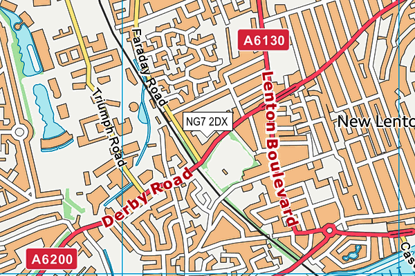 NG7 2DX map - OS VectorMap District (Ordnance Survey)