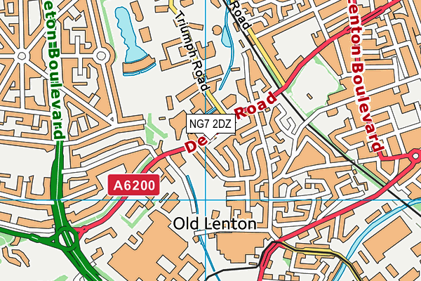 NG7 2DZ map - OS VectorMap District (Ordnance Survey)