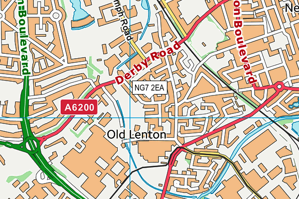 NG7 2EA map - OS VectorMap District (Ordnance Survey)