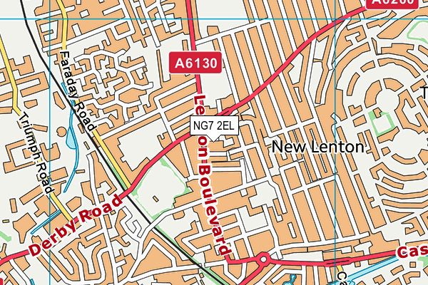 NG7 2EL map - OS VectorMap District (Ordnance Survey)