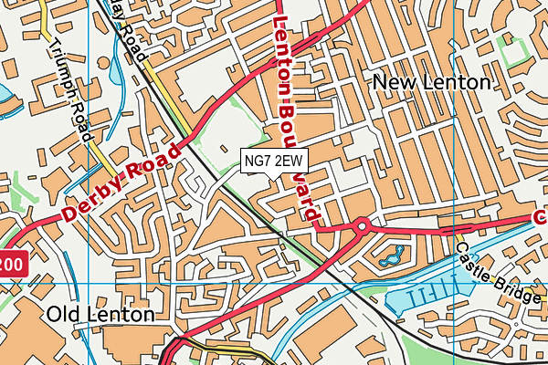 NG7 2EW map - OS VectorMap District (Ordnance Survey)