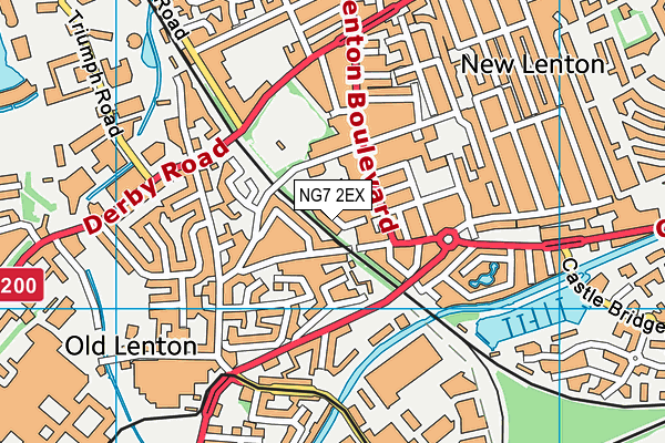 NG7 2EX map - OS VectorMap District (Ordnance Survey)