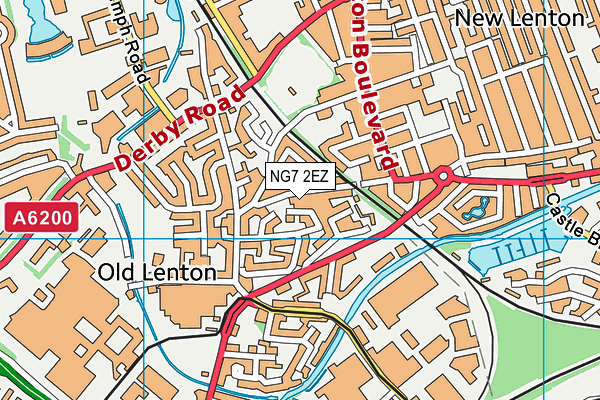 NG7 2EZ map - OS VectorMap District (Ordnance Survey)